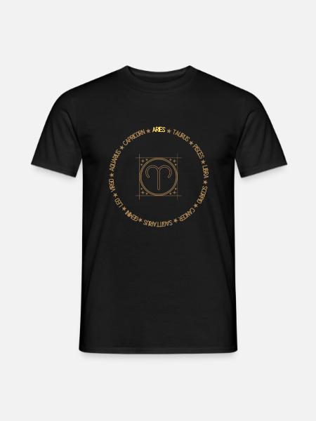 Zodiac circle Aries - Men's T-Shirt - black