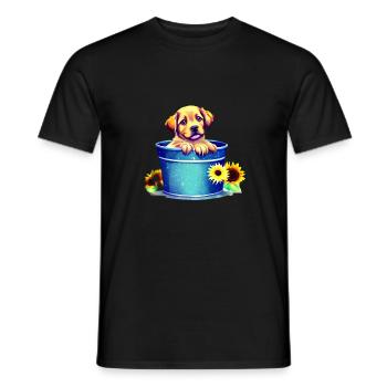 Propriétaires de chiens Chiens Golden Retriever Chiot - T-shirt homme - noir - Devant - AI Model Male 178 light (178cm)