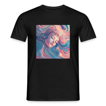 izup2u dreaming girl - Männer T-Shirt - Schwarz - Vorne - AI Model Male 178 light (178cm)