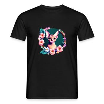 Cat Sphynx Cat Lover Pet Cat Ownership - Men's T-Shirt - black - Front - AI Model Male 178 light (178cm)