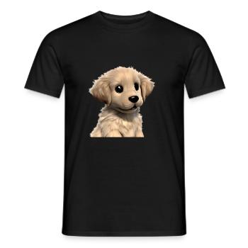 Chiot Golden Retriever Chiens Propriétaires de chiens - T-shirt homme - noir - Devant - AI Model Male 178 light (178cm)
