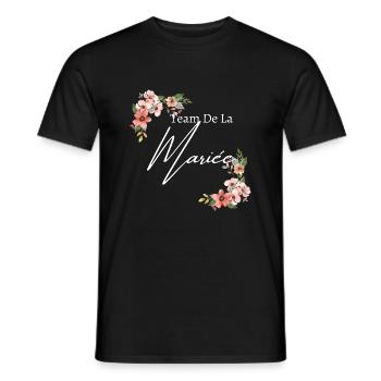 Team de la mariée floral - T-shirt homme - noir - Devant - AI Model Male 178 light (178cm)