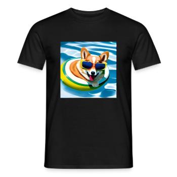Corgi3 - Männer T-Shirt - Schwarz - Vorne - AI Model Male 178 light (178cm)