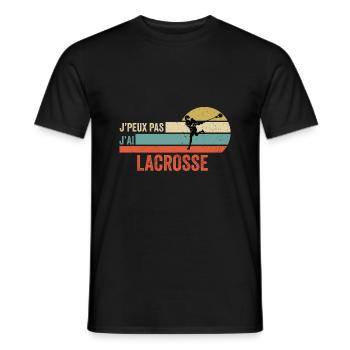 Je peux pas j'ai lacrosse idée cadeau lacrosse - T-shirt homme - noir - Devant - AI Model Male 178 light (178cm)