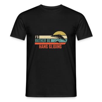 Hang Gliding - I'd Rather Be Hang Gliding gift - Men's T-Shirt - black - Front - AI Model Male 178 light (178cm)