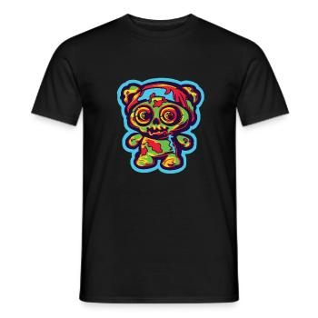 Funny Horror Scary Bear Halloween Spooky Bear - Men's T-Shirt - black - Front - AI Model Male 178 light (178cm)