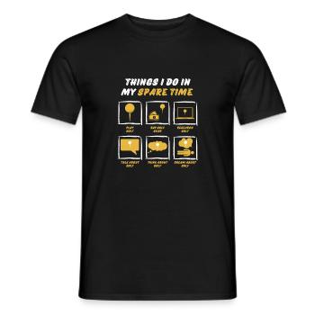GOLF IN SPARE TIME - Men's T-Shirt - black - Front - AI Model Male 178 light (178cm)