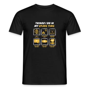 RAFTING IN SPARE TIME - Men's T-Shirt - black - Front - AI Model Male 178 light (178cm)