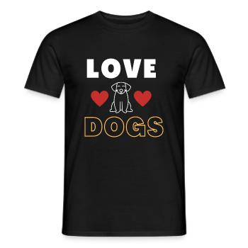 Love dogs, Hundeliebe - Männer T-Shirt - Schwarz - Vorne - AI Model Male 178 light (178cm)