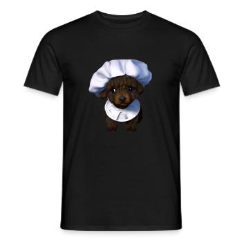 Caniche Chiot Chien Propriétaire Chien Chiot Caniche Chien Amour - T-shirt homme - noir - Devant - AI Model Male 178 light (178cm)