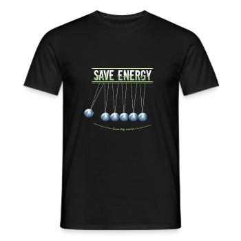 Save energy - Men's T-Shirt - black - Front - AI Model Male 178 light (178cm)