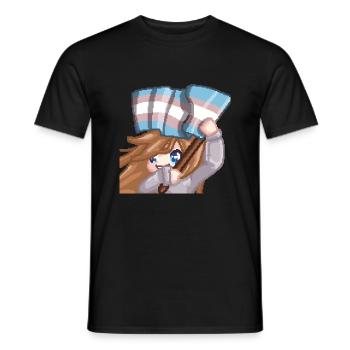 PillowG1rl Emote mit Transflagge - Männer T-Shirt - Schwarz - Vorne - AI Model Male 178 light (178cm)