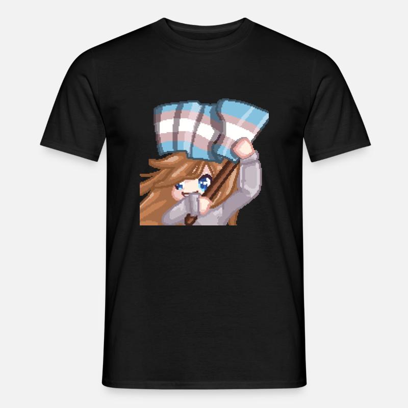 PillowG1rl Emote mit Transflagge - Männer T-Shirt - Schwarz