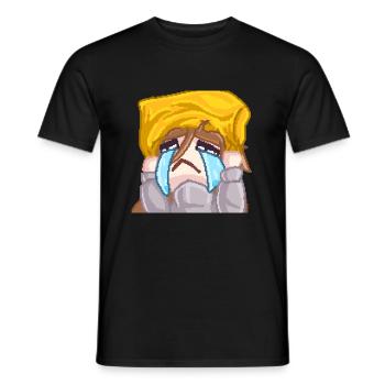 Ein Emote der Streamerin Pillowg1rl - Cry - Männer T-Shirt - Schwarz - Vorne - AI Model Male 178 light (178cm)