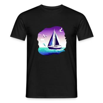 Segelschiff Segeln Segelboot Segelsport Segler - Männer T-Shirt - Schwarz - Vorne - AI Model Male 178 light (178cm)