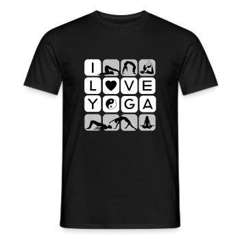 J’aime le yoga formen symbole chakra 1 5 - T-shirt homme - noir - Devant - AI Model Male 178 light (178cm)