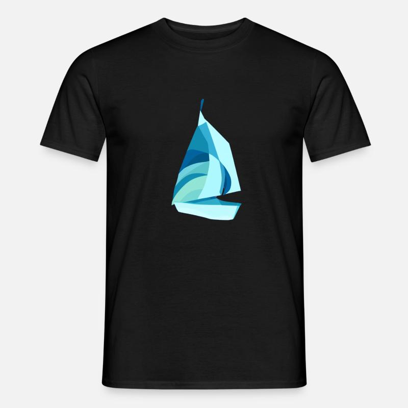 Abstraktes Segelboot - Sommerliches Design - Männer T-Shirt - Schwarz