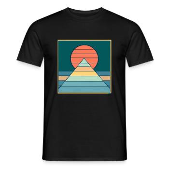 Retro Sunrise - T-shirt homme - noir - Devant - AI Model Male 178 light (178cm)