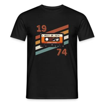 1974 retro vintage anniversary - Men's T-Shirt - black - Front - AI Model Male 178 light (178cm)