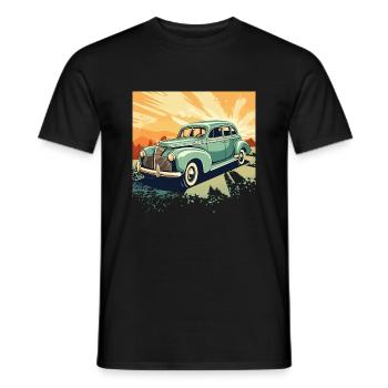 Élégance intemporelle - Le classique sur roues - T-shirt homme - noir - Devant - AI Model Male 178 light (178cm)