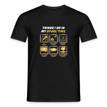 SINGING IN SPARE TIME - Men's T-Shirt - black - Front - AI Model Male 178 light (178cm)