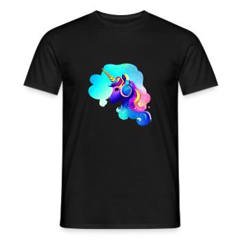 Unicorn Listen to music Unicorn Unicorns Mythical Animal - Men's T-Shirt - black - Front - AI Model Male 178 light (178cm)
