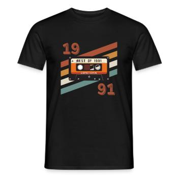 1991 retro vintage anniversary - Men's T-Shirt - black - Front - AI Model Male 178 light (178cm)