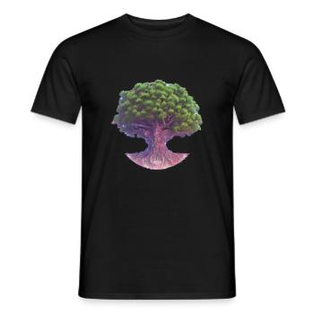 Lebensbaum Meditation Baum des Lebens Yoga - Männer T-Shirt - Schwarz - Vorne - AI Model Male 178 light (178cm)