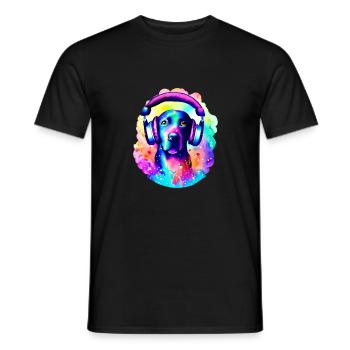 Labradorbesitzer Labrador Retriever Musik hören - Männer T-Shirt - Schwarz - Vorne - AI Model Male 178 light (178cm)