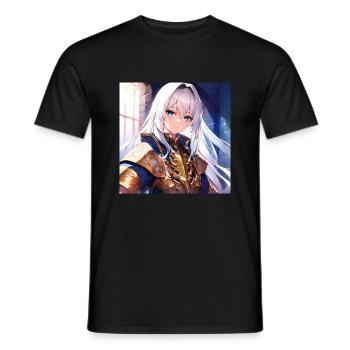 Anime Fantasy Girl 5 - Men's T-Shirt - black - Front - AI Model Male 178 light (178cm)