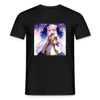 Anime Fantasy Girl 9 - Men's T-Shirt - black - Front - AI Model Male 178 light (178cm)