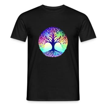 Lebensbaum Meditation Yoga Baum des Lebens - Männer T-Shirt - Schwarz - Vorne - AI Model Male 178 light (178cm)