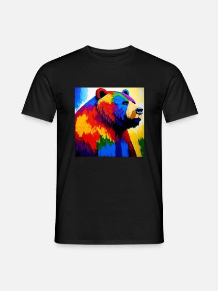 Life is colorful bear - Männer T-Shirt - Schwarz