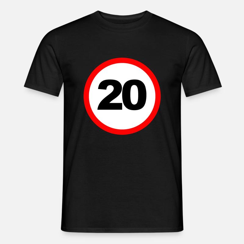20 Geschwindigkeit / Schild Design - Männer T-Shirt - Schwarz