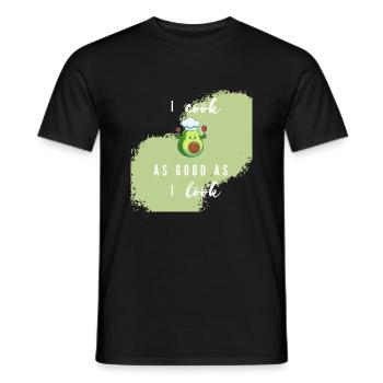 "I cook as good as i look! - Avocado" - Männer T-Shirt - Schwarz - Vorne - AI Model Male 178 light (178cm)
