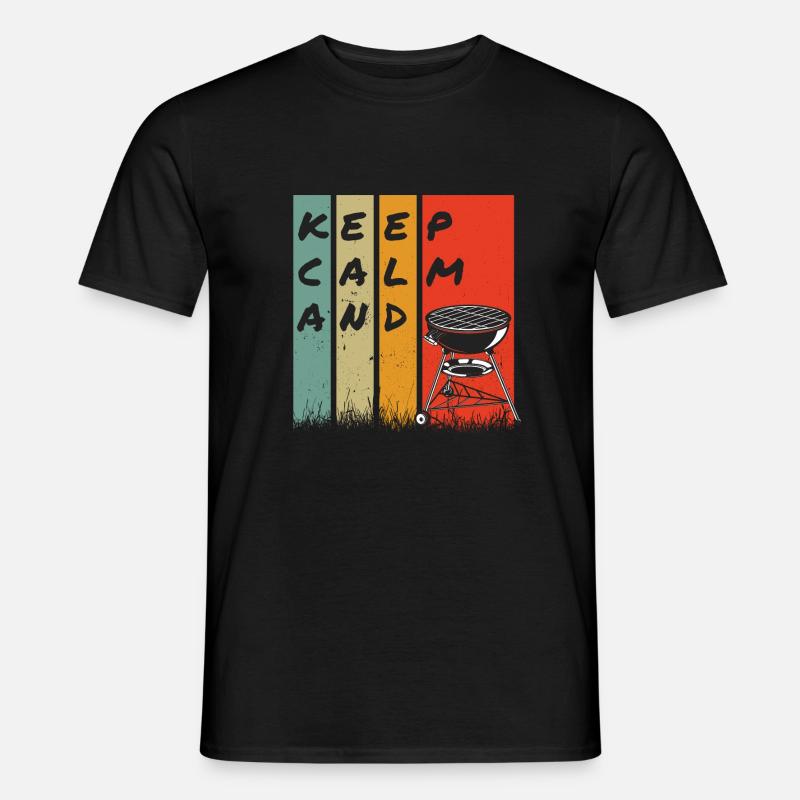 KEEP CALM AND BBQ! - Männer T-Shirt - Schwarz