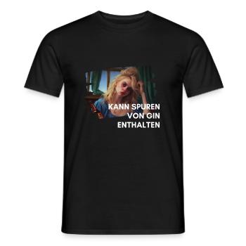 Kann Spuren von Gin enthalten-2 - Männer T-Shirt - Schwarz - Vorne - AI Model Male 178 light (178cm)