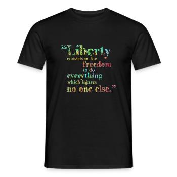 Liberté Droits de l’Homme - T-shirt homme - noir - Devant - AI Model Male 178 light (178cm)