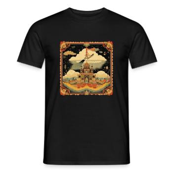Peinture asiatique - T-shirt homme - noir - Devant - AI Model Male 178 light (178cm)