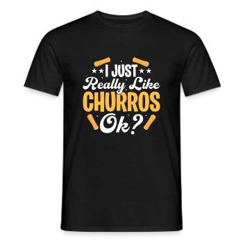 I Just Really Like Churros, ok? Latin Pastry Food - Men's T-Shirt - black - Front - AI Model Male 178 light (178cm)