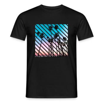 Kalifornische Sonnenuntergangspalmen - Männer T-Shirt - Schwarz - Vorne - AI Model Male 178 light (178cm)