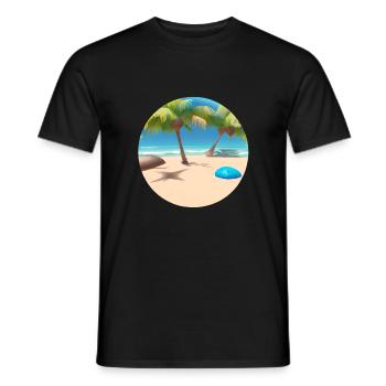 Sommerurlaub Strand Palmen Sonne Palme Insel - Männer T-Shirt - Schwarz - Vorne - AI Model Male 178 light (178cm)