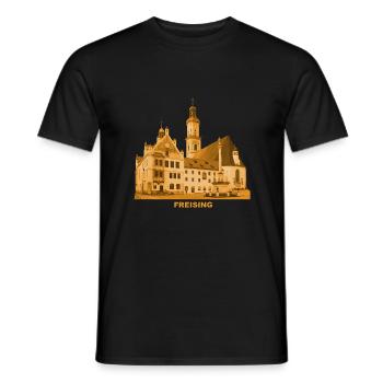 Freising, City Hall, Isar, Munich, Bavaria - Men's T-Shirt - black - Front - AI Model Male 178 light (178cm)