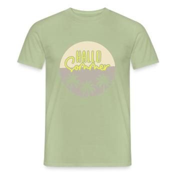 Hallo Sommer - Männer T-Shirt - Sage - Vorne - AI Model Male 178 light (178cm)