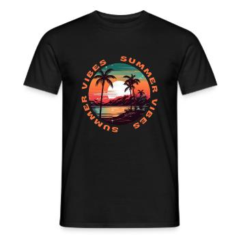 Summer Vibes, Summer Design - Männer T-Shirt - Schwarz - Vorne - AI Model Male 178 light (178cm)