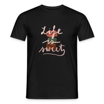 Life is sweet - Männer T-Shirt - Schwarz - Vorne - AI Model Male 178 light (178cm)