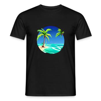 Sommerurlaub Palmen Strand Insel Sonne Palme - Männer T-Shirt - Schwarz - Vorne - AI Model Male 178 light (178cm)