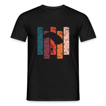 Vintage Geschenk Fallschirm - Männer T-Shirt - Schwarz - Vorne - AI Model Male 178 light (178cm)