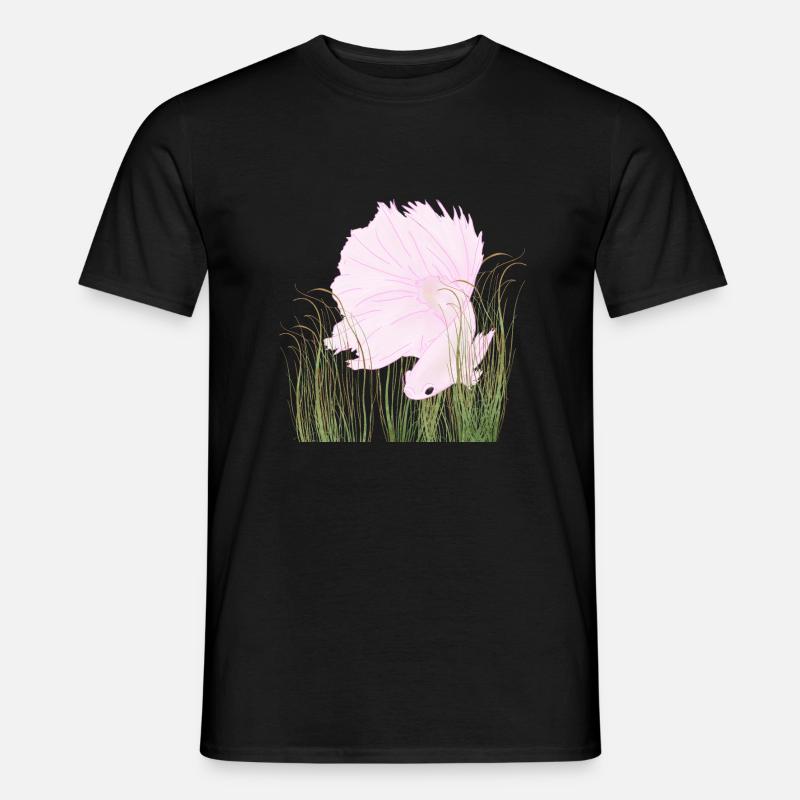 Betta Splendense Halfmoon Left Pink - Men’s T-shirt - black