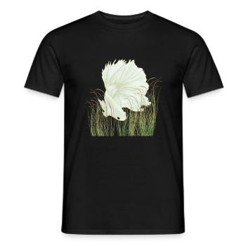Betta Splendens Halfmoon Weiß - Männer T-Shirt - Schwarz - Vorne - AI Model Male 178 light (178cm)
